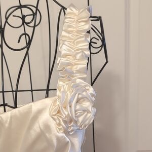 Elegant Satin Black and White One-Shoulder Dress